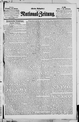 Nationalzeitung on Jan 12, 1892