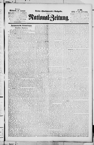 Nationalzeitung vom 13.01.1892
