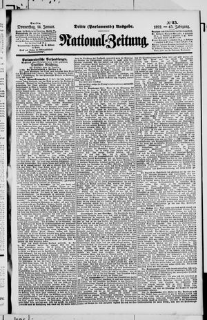 Nationalzeitung on Jan 14, 1892