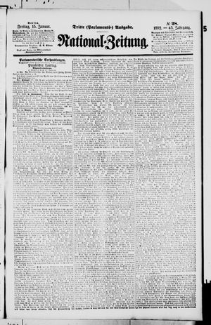 Nationalzeitung on Jan 15, 1892