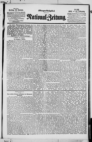 Nationalzeitung vom 22.01.1892