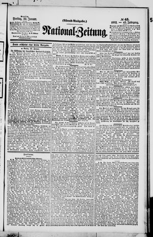 Nationalzeitung vom 22.01.1892