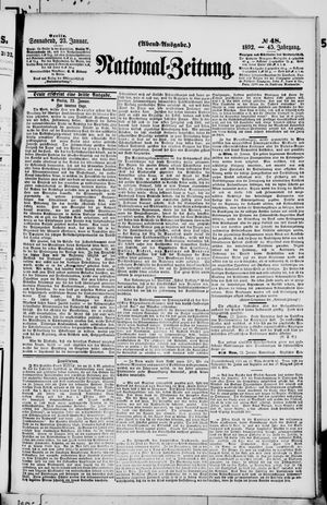 Nationalzeitung vom 23.01.1892