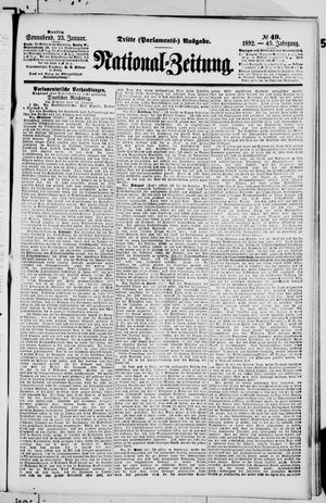 Nationalzeitung vom 23.01.1892