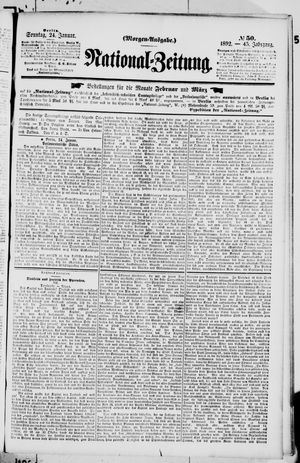 Nationalzeitung vom 24.01.1892