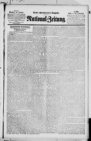 Nationalzeitung vom 25.01.1892
