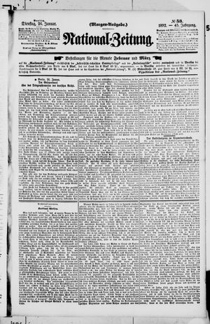 Nationalzeitung vom 26.01.1892