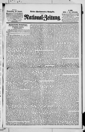 Nationalzeitung vom 28.01.1892