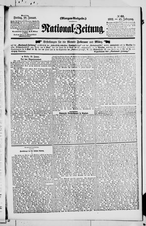 Nationalzeitung vom 29.01.1892
