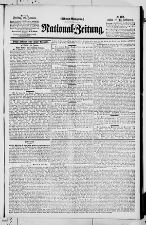 Nationalzeitung vom 29.01.1892