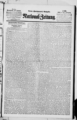 Nationalzeitung vom 30.01.1892