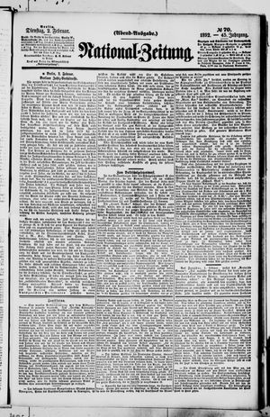 Nationalzeitung vom 02.02.1892