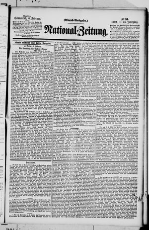 Nationalzeitung on Feb 6, 1892