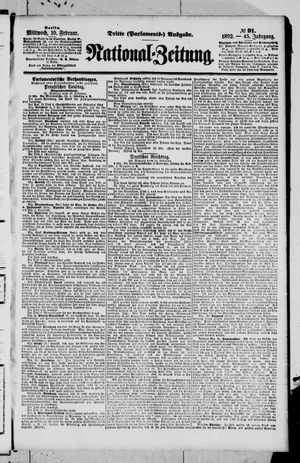 Nationalzeitung on Feb 10, 1892