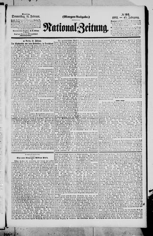 Nationalzeitung vom 11.02.1892