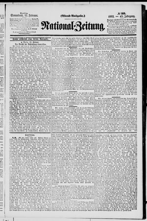 Nationalzeitung vom 13.02.1892