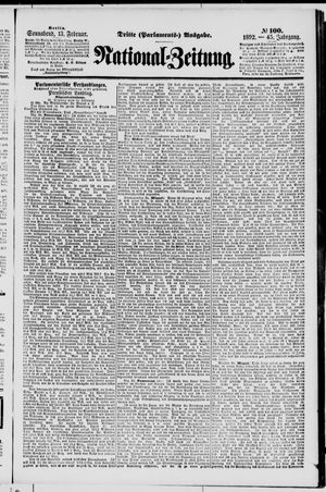 Nationalzeitung on Feb 13, 1892