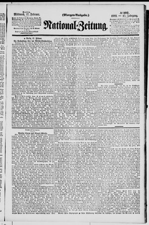 Nationalzeitung on Feb 17, 1892