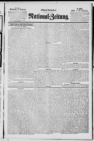 Nationalzeitung vom 17.02.1892