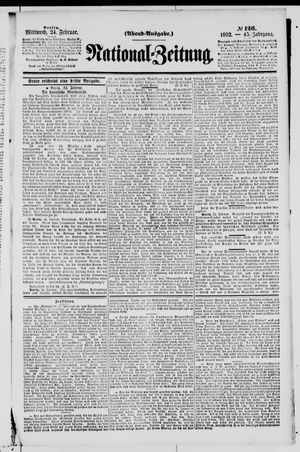 Nationalzeitung on Feb 24, 1892