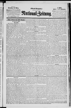 Nationalzeitung vom 22.03.1892