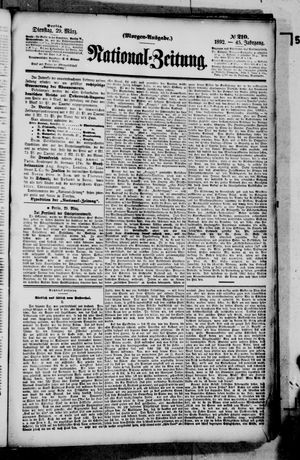 Nationalzeitung vom 29.03.1892