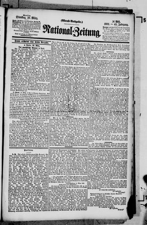 Nationalzeitung vom 29.03.1892