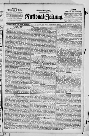 Nationalzeitung vom 02.04.1892