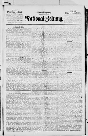 Nationalzeitung on Apr 14, 1892