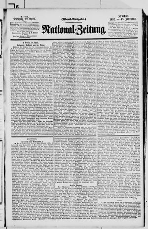 Nationalzeitung vom 19.04.1892