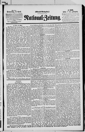 Nationalzeitung vom 21.04.1892