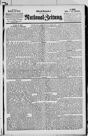 Nationalzeitung on Apr 22, 1892