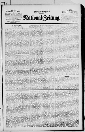 Nationalzeitung vom 23.04.1892