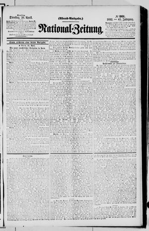 Nationalzeitung vom 26.04.1892