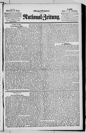 Nationalzeitung on Apr 27, 1892