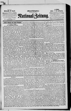 Nationalzeitung vom 27.04.1892