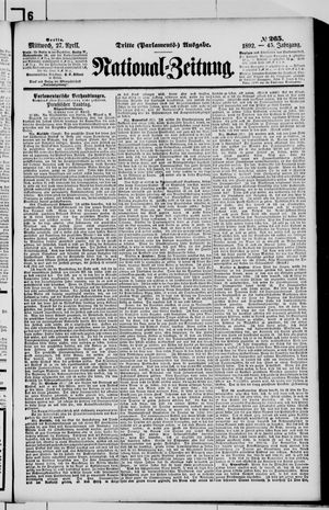 Nationalzeitung vom 27.04.1892