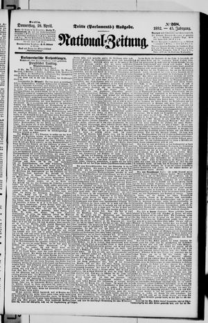 Nationalzeitung vom 28.04.1892