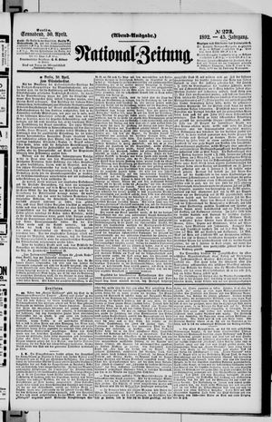 Nationalzeitung vom 30.04.1892