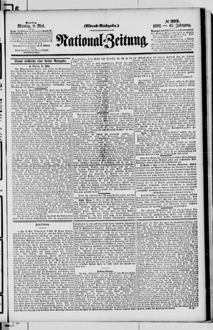 Nationalzeitung vom 09.05.1892