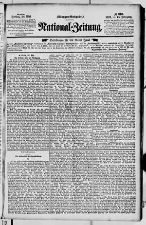 Nationalzeitung vom 20.05.1892
