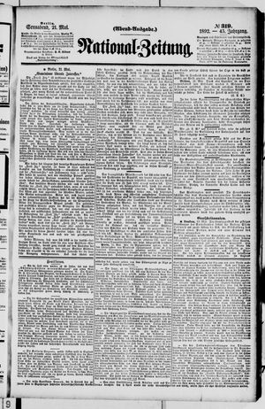 Nationalzeitung vom 21.05.1892
