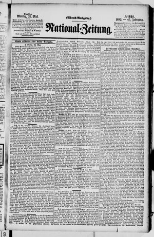 Nationalzeitung on May 23, 1892