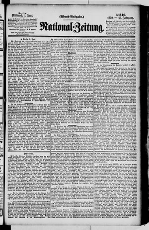 Nationalzeitung vom 01.06.1892