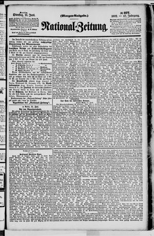 Nationalzeitung vom 21.06.1892