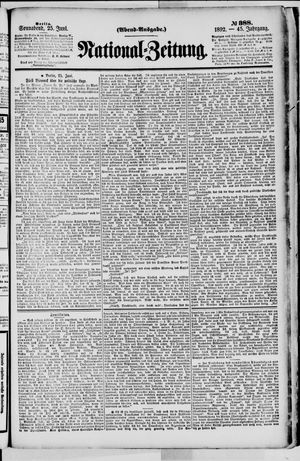 Nationalzeitung vom 25.06.1892