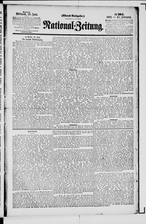 Nationalzeitung vom 29.06.1892