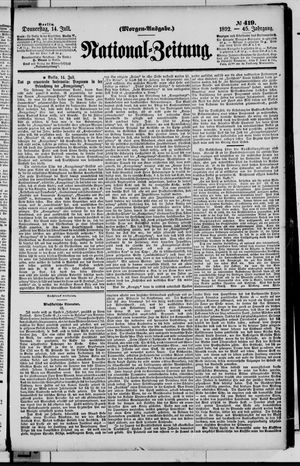 Nationalzeitung vom 14.07.1892