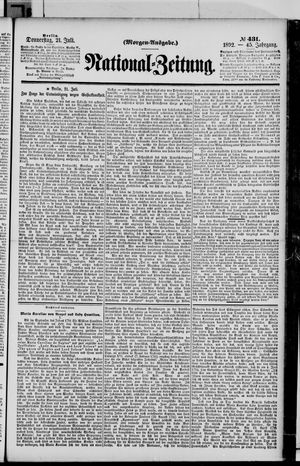 Nationalzeitung on Jul 21, 1892