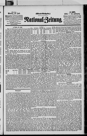 Nationalzeitung on Jul 25, 1892